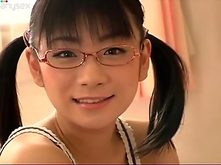 Japanese nerdy girl Ami Tokito in her pink bedroom