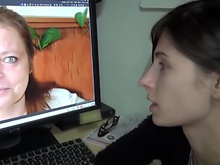 Fat granny shares cock with sexy chick