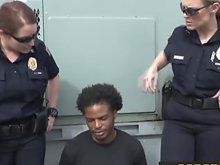 Interracial sex on the rooftop with these two horny MILFs.