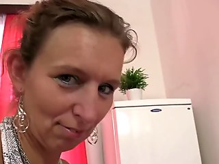 60 years elderly mature massagist rides his manmeat